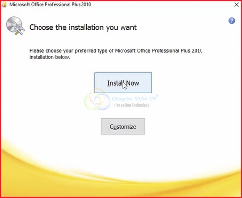 Click vào nút “ Install Now” để cài đặt Office 2010