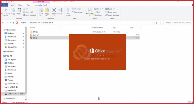 Click vào “Set up” và cài đặt phần mềm Office 2019