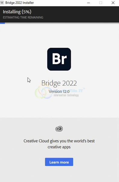 Đợi phần mềm Adobe Bridge 2022 cài đặt hoàn tất