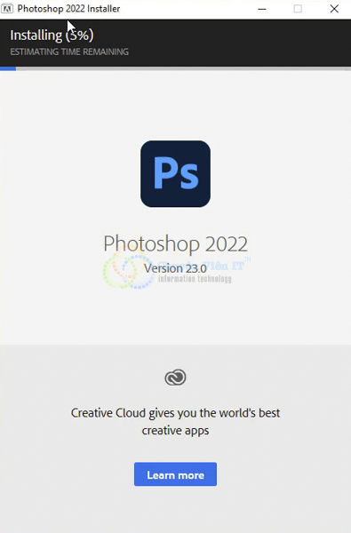 Hoàn tất cài đặt phần mềm Adobe Photoshop CC 2022