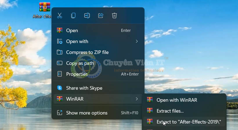 Giải nén After Effects 2019