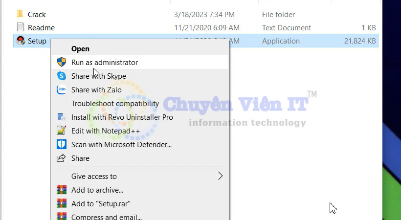 Tiến hành khởi chạy file cài đặt.