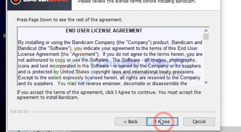 Chọn I Agree sau đó chọn Next. Bandicam 2022