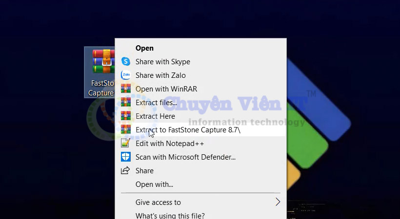 Giải nén file cài đặt FastStone Capture 8.7.