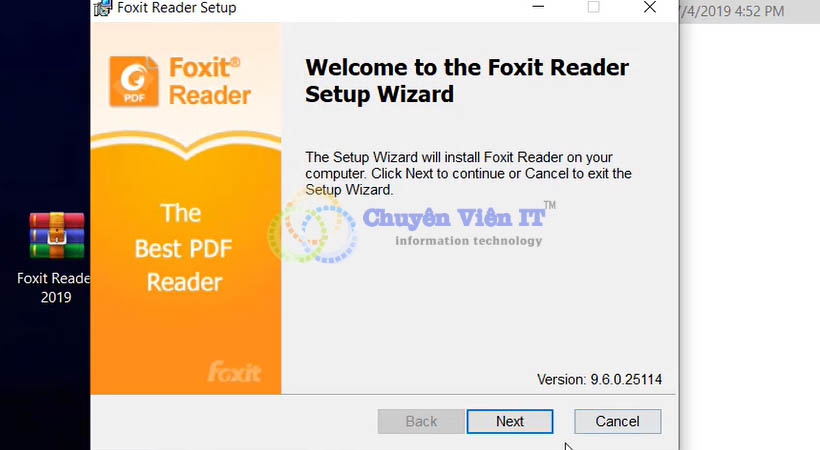 Chọn Next cài Foxit Reader 2019