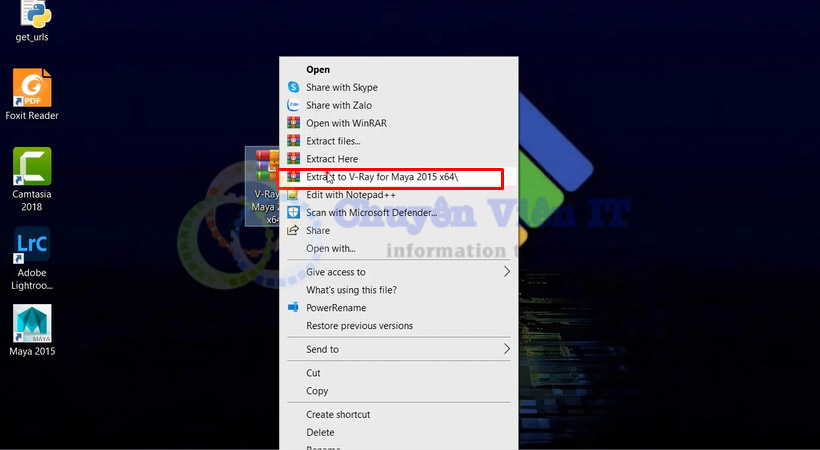 Giải nén phần mềm Vray for Maya 2015