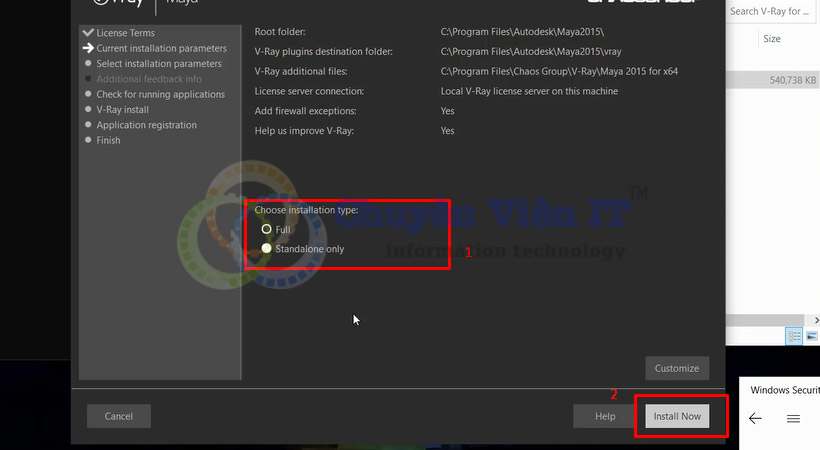 Tiến hành chọn như hình sau đó chọn Install Vray for Maya.