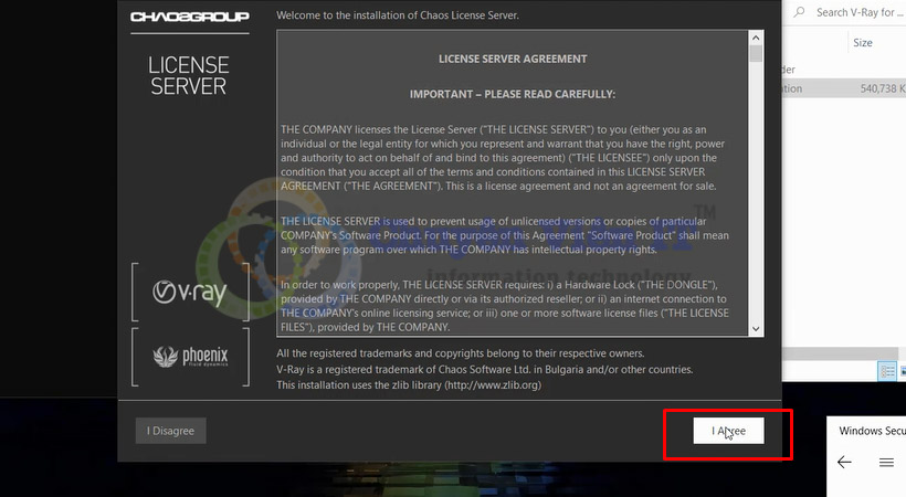 Tiến hành chọn Agree.