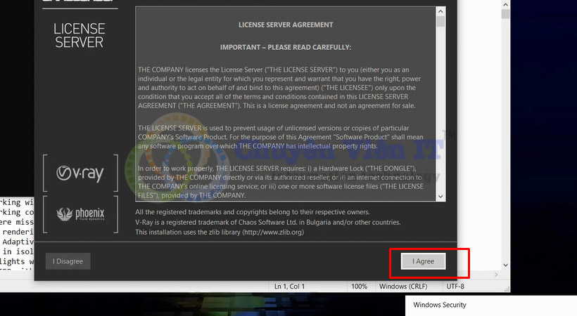 Tiến hành chọn Agree.