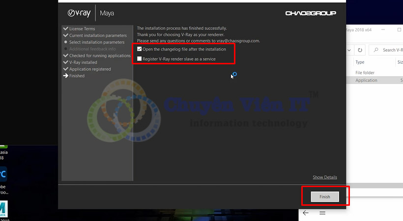Đợi phần mềm được cài đặt sau đó chọn Finish.