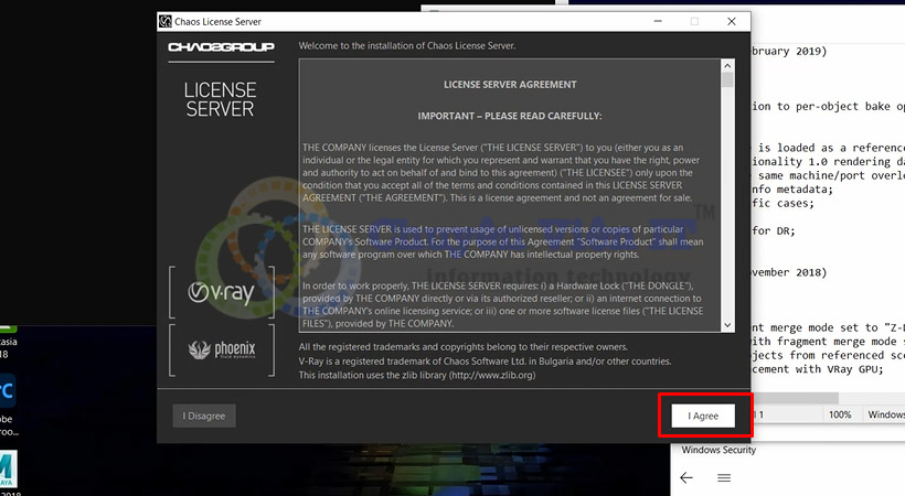 Tiến hành chọn Agree.