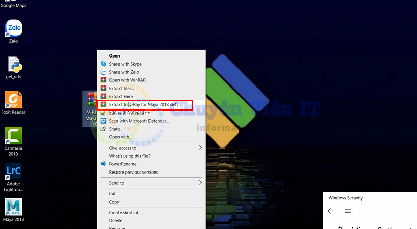 Giải nén phần mềm Vray for Maya 2018.