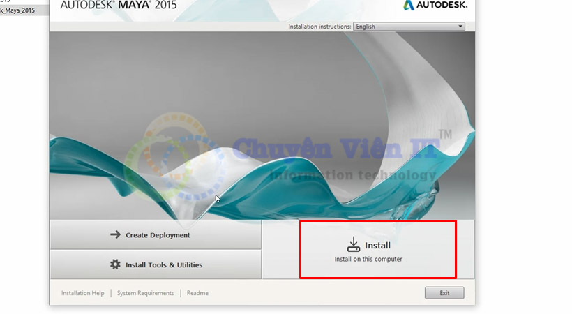 Tiến hành chọn Install Maya 2015.