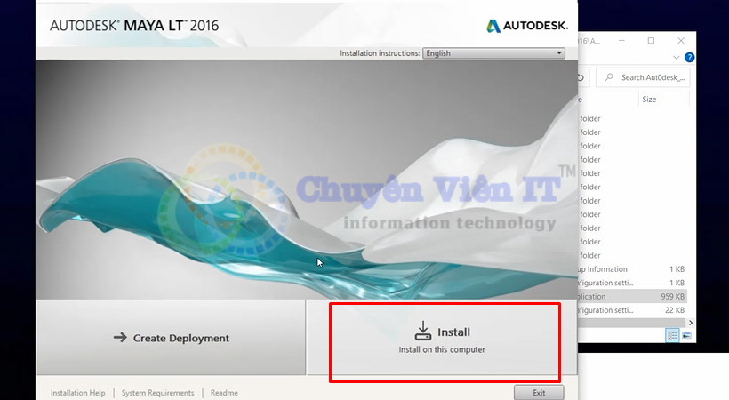 Tiến hành chọn Install Maya 2016.