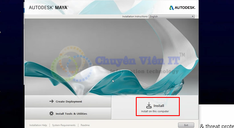 Tiến hành chọn Install Maya 2019.