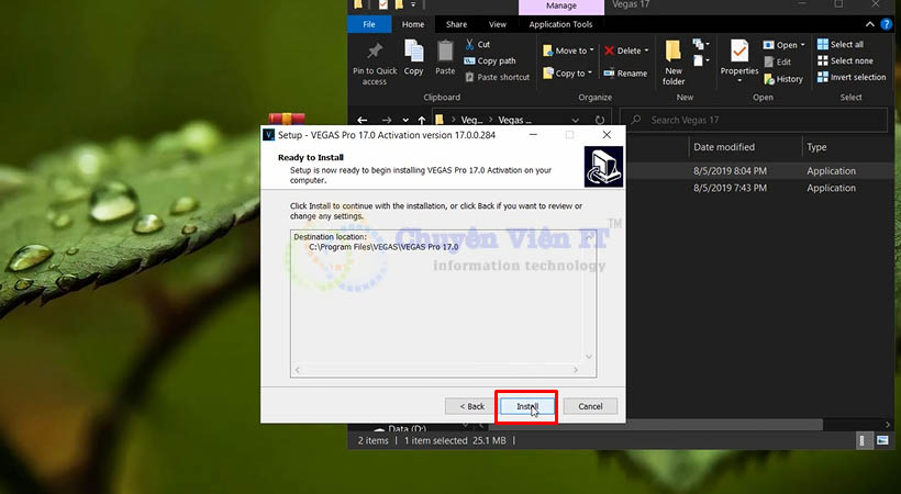 Chọn Install