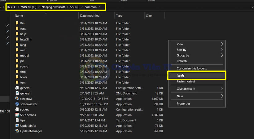 Mở vị trí file rồi dán vào đây