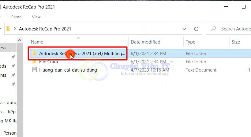 Mở file cài đặt