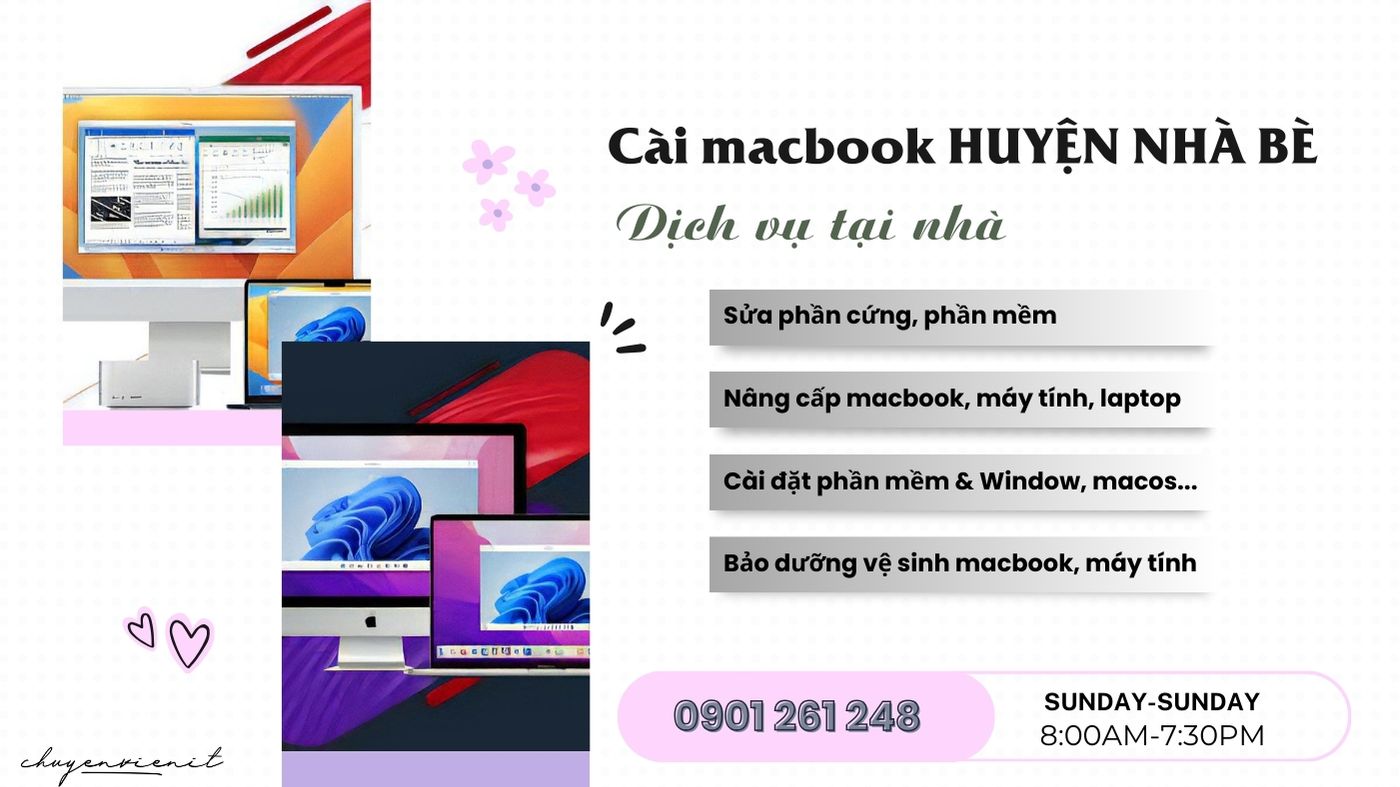 Dịch vụ cài macbook huyện nhà bè tại nhà