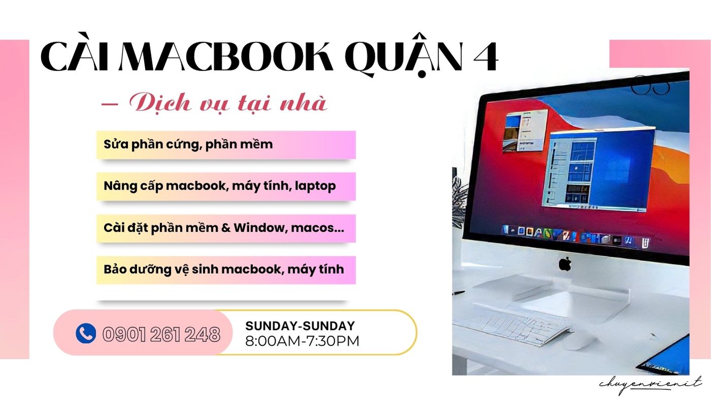 Dịch vụ cài macbook quận 4 tại nhà
