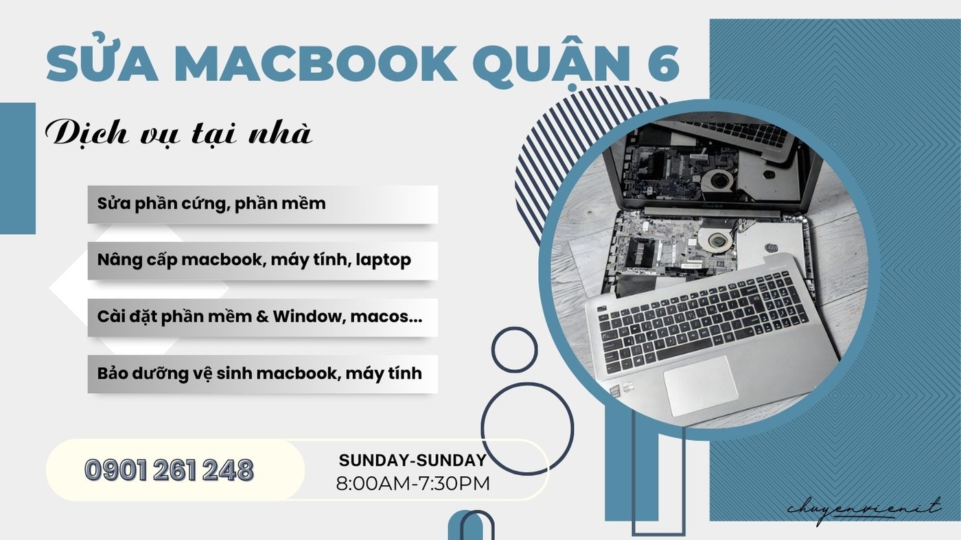 Dịch vụ sửa macbook quận 6 tại nhà