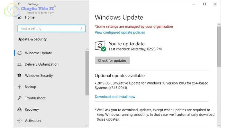 Sử dụng Windows Update