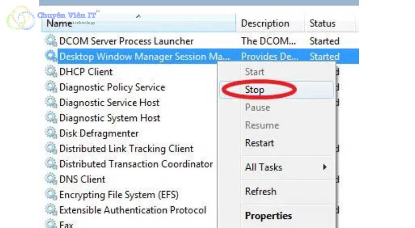 Tắt Desktop Window Manager khi Màn hình Laptop bị giật.