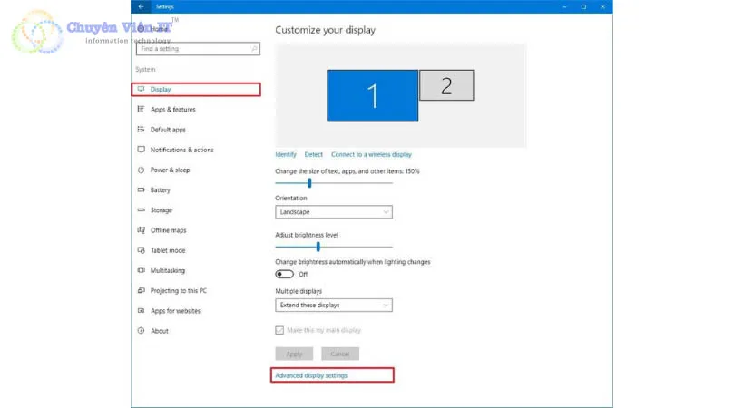 Thay đổi tần số quét màn hình khi Màn hình Laptop bị giật.