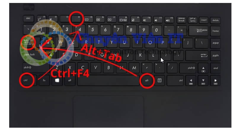 tổ hợp phím Ctrl + F4 hoặc Alt + tab máy tính bị treo