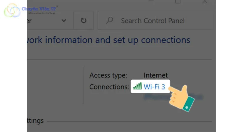 Nhấn vào tên mạng tại Connections.