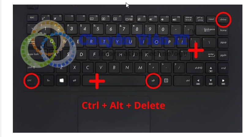 nhấn Ctrl + Alt + Delete máy tính bị treo
