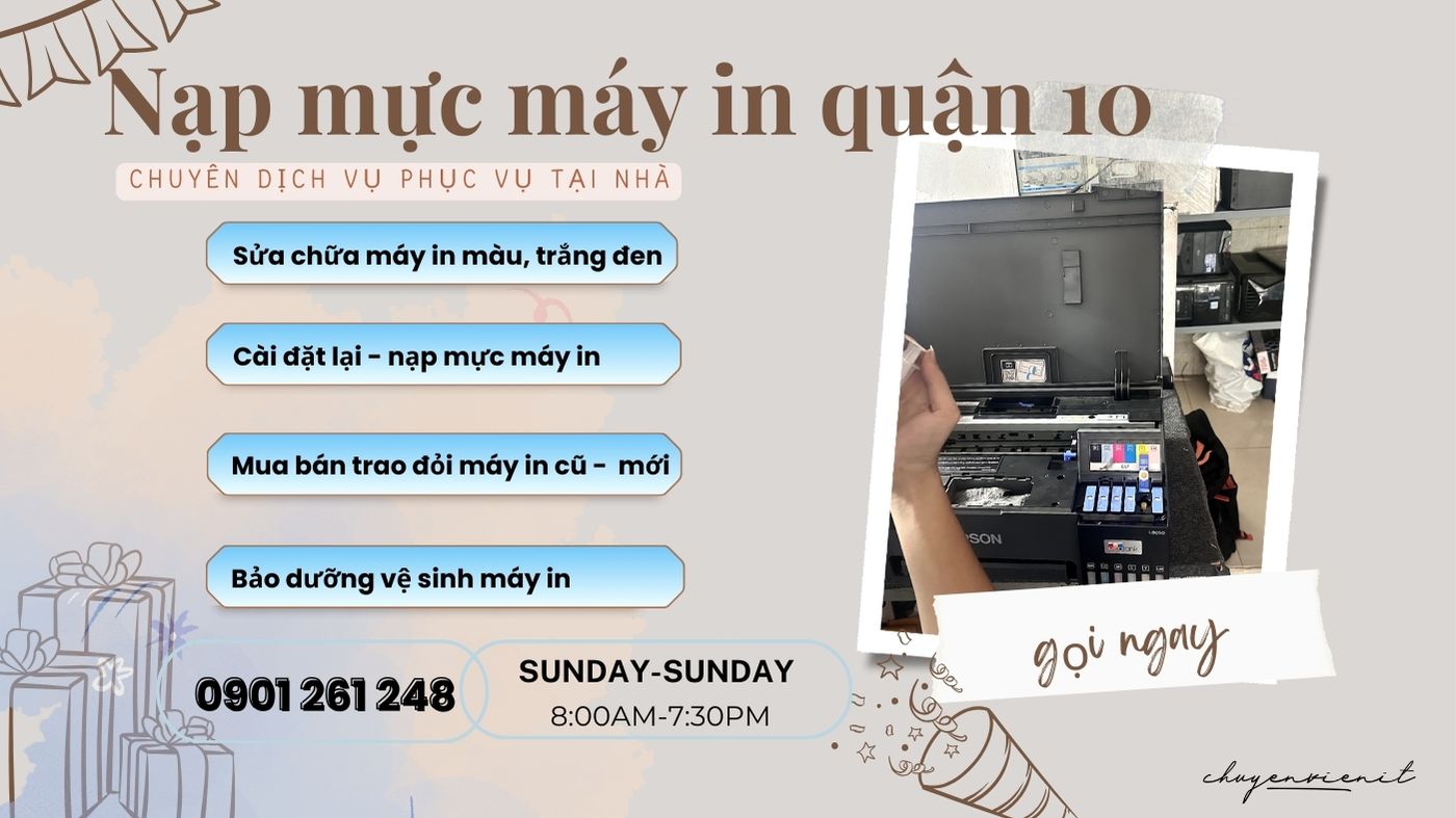 Dịch vụ nạp mực máy in quận 10