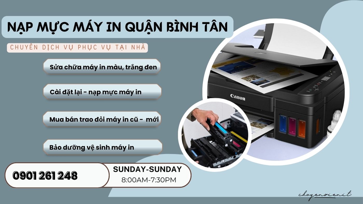 Dịch vụ nạp mực máy in quận bình tân