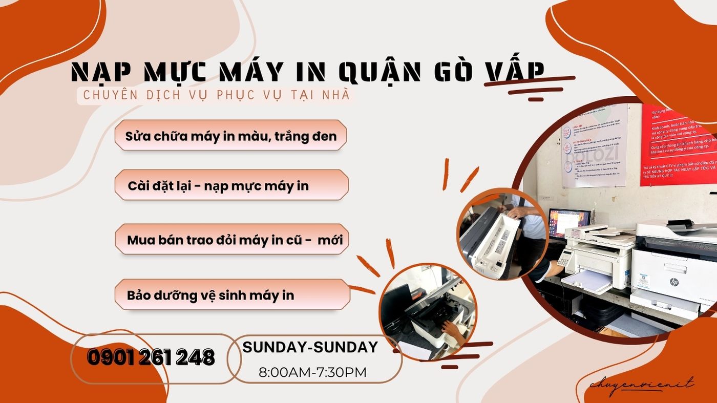 Dịch vụ nạp mực máy in quận go vấp