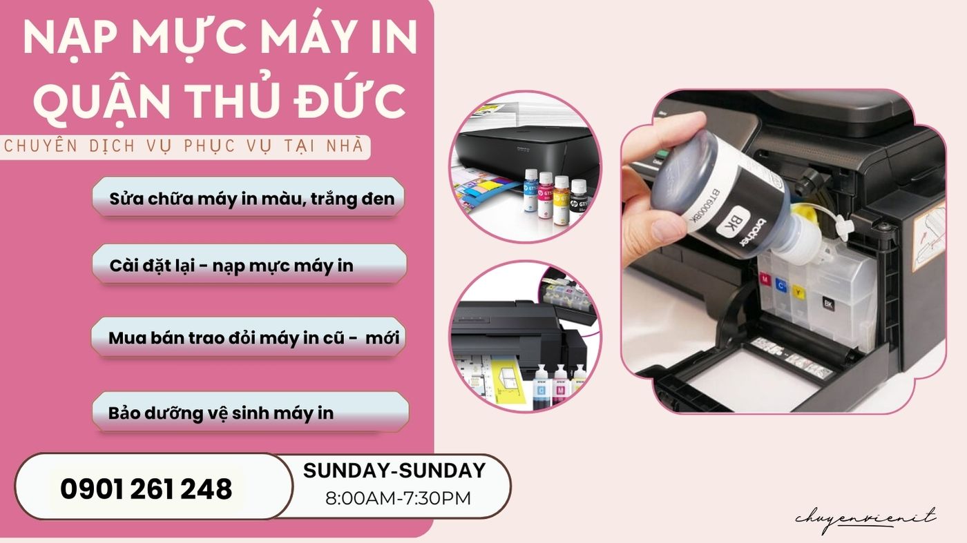 Dịch vụ nạp mực máy in quận thủ đức