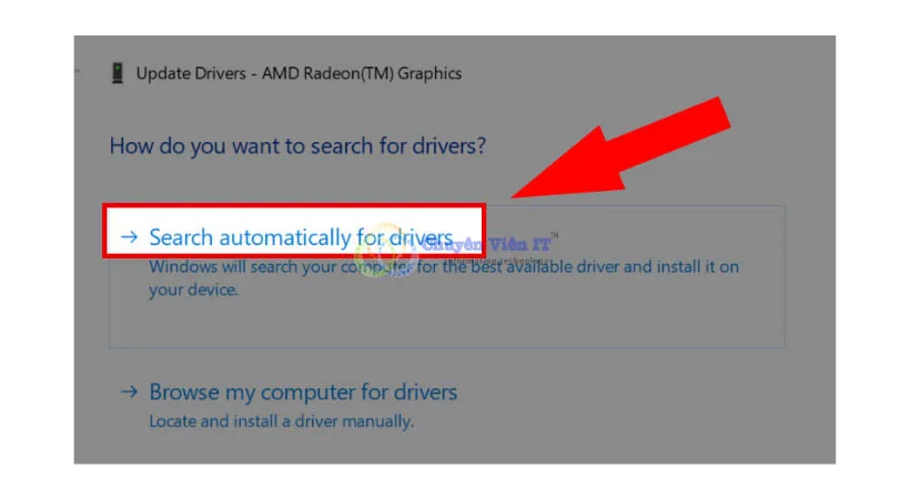 Chọn Search Automatically for drivers.