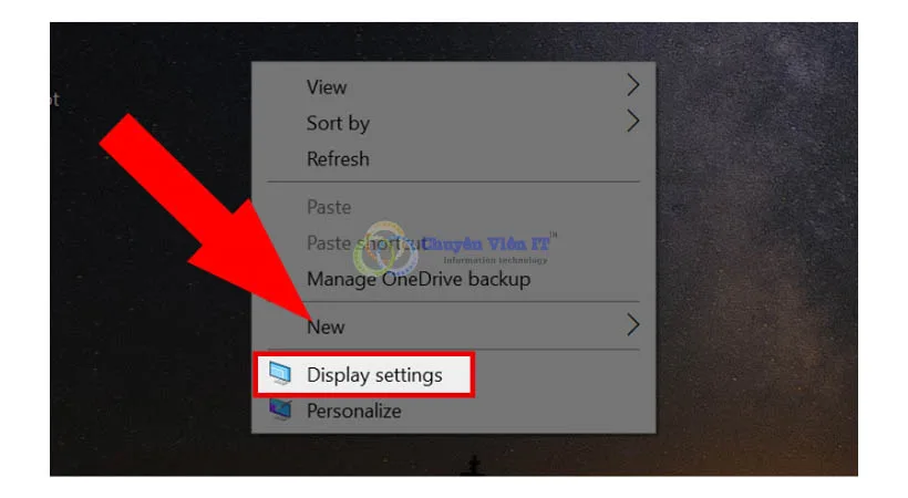 Chọn Display settings.