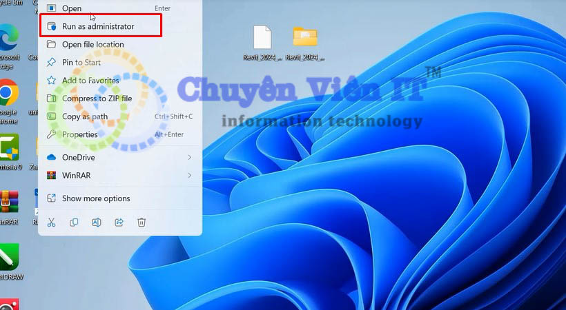 Chọn Run as administrator Download Revit 2024