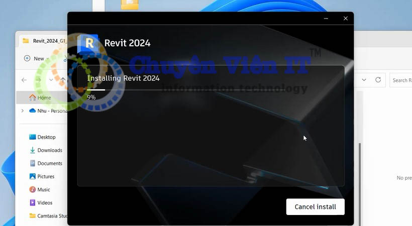 Đợi download revit 2024 về máy