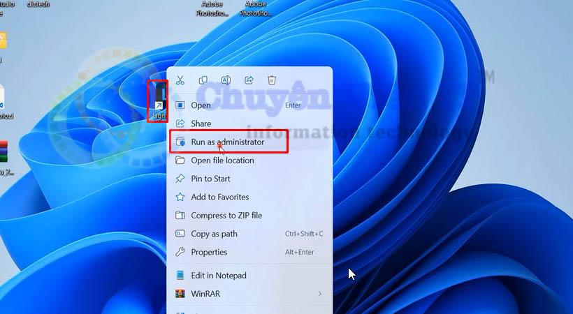 chọn file lightroom 2024 vừa tải ấn phải chuột khởi chạy