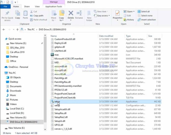 Chạy file setup 3ds max 2010