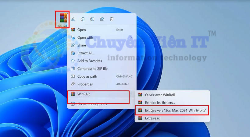 Giải nén file download 3ds max 2024