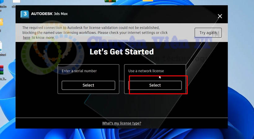 Ấn chọn select tiếp tục download 3ds max 2024