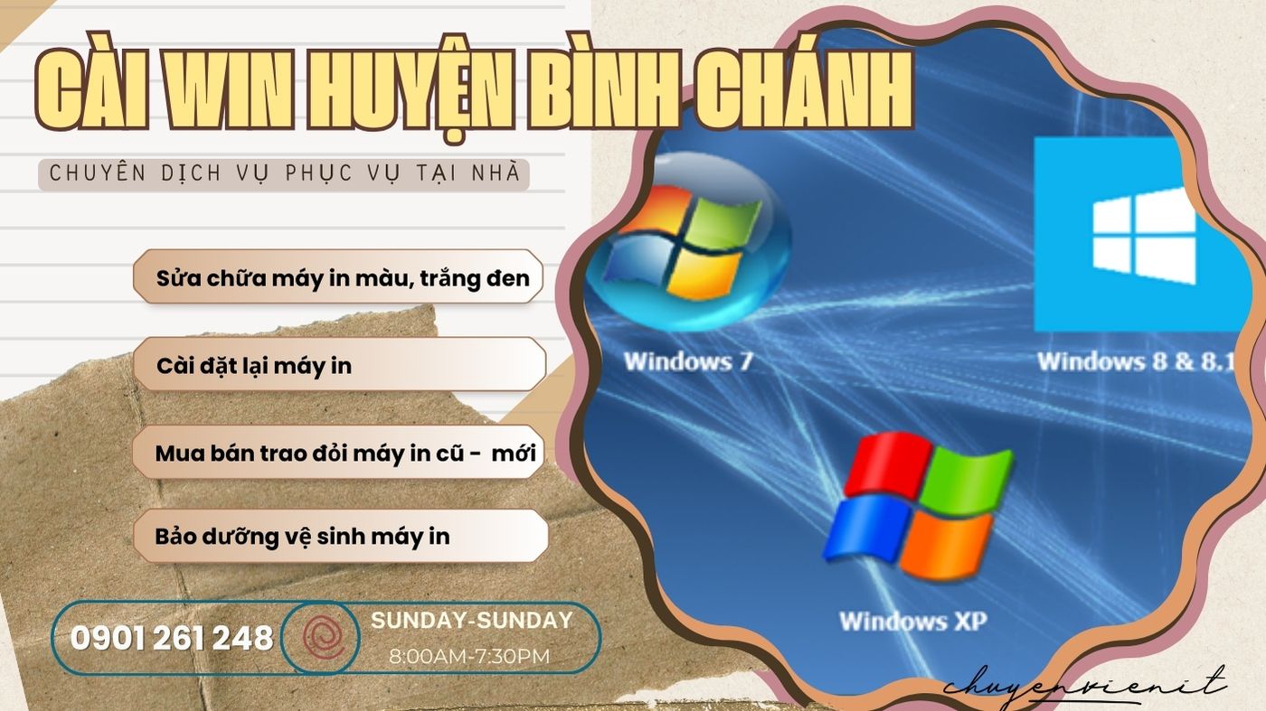 Dịch vụ cài win huyện bình chánh