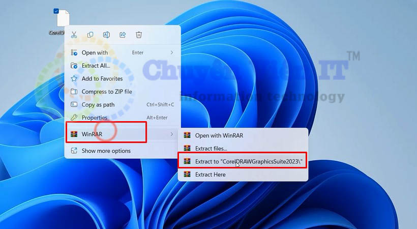 Giải nén file download CorelDRAW Graphics Suite 2023