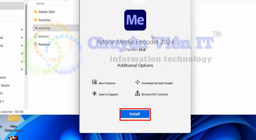 Nhấn chọn install để tiếp tục download encoder 2024