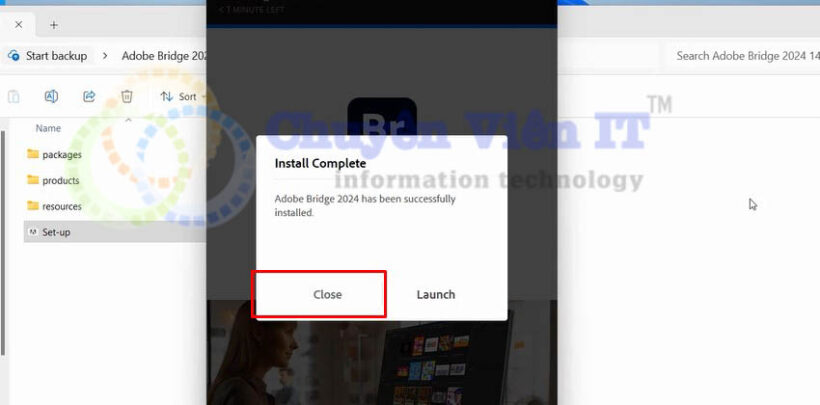 Chọn close để kết thúc cài đặt