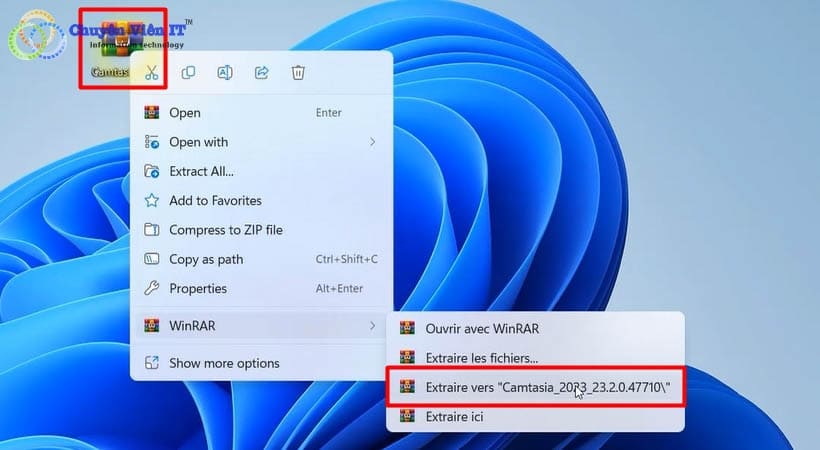 Giải nén file Camtasia 2023
