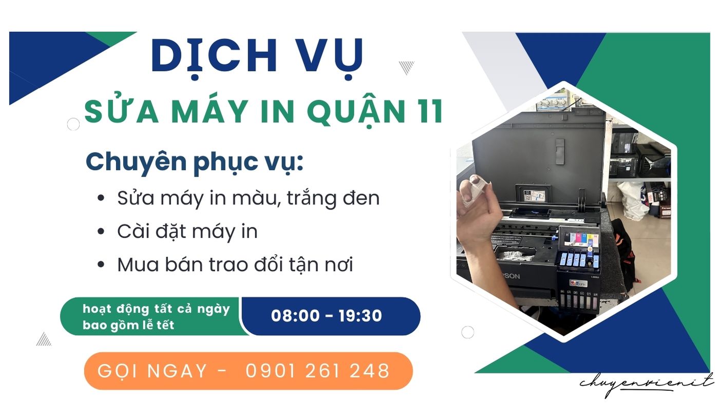 Dịch vụ sửa máy in quận 11 tại nhà