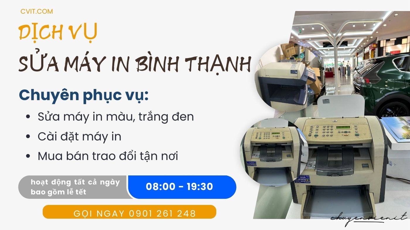 Dịch vụ sửa máy in quận bình thạnh tại nhà